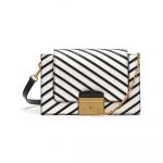 Mulberry Black/White Stripe Patchwork Pembroke Bag