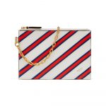 Mulberry Chalk/Royal Blue/Coral Red Stripe Patchwork Cherwell Pouch Bag