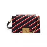 Mulberry Midnight/White/Scarlet Stripe Patchwork Pembroke Bag