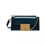 Mulberry Navy Croc Print Small Pembroke Bag