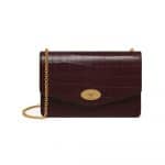 Mulberry Oxblood Deep Embossed Croc Print Darley Bag