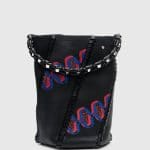 Proenza Schouler Black Printed Large Hex Bucket Bag