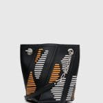 Proenza Schouler Black/White/Sunflower Whipstitch Mini Hex Bucket Bag