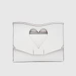 Proenza Schouler Optic White Medium Curl Clutch Bag with Heart Cutout