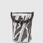 Proenza Schouler Optic White/Black/Red Whipstitch Medium Hex Bucket Bag