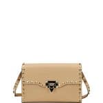 Valentino Beige Rockstud Medium Shoulder Bag