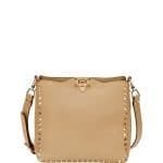 Valentino Beige Rockstud Small Flip-Lock Messenger Bag