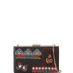 Valentino Black Ricamo Beaded Clutch Bag