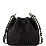 Valentino Black Rockstud Large Bucket Bag