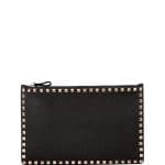 Valentino Black Rockstud Large Flat Pouch Bag