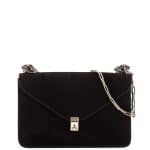 Valentino Black Suede Panther Large Shoulder Bag