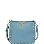 Valentino Blue Rockstud Small Flip-Lock Messenger Bag
