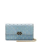 Valentino Blue Rockstud Spike Chain Bag