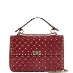 Valentino Burgundy Rockstud Spike Large Flap Bag