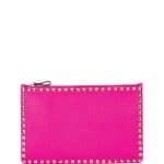 Valentino Fuchsia Rockstud Large Flat Pouch Bag