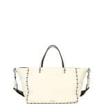 Valentino Ivory Rockstud Rolling Medium Guitar-Strap Tote Bag