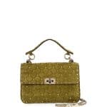 Valentino Olive Suede Rockstud Spike Medium Flap Bag