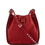 Valentino Red Rockstud Large Bucket Bag