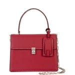 Valentino Red Rockstud Top Handle Bag