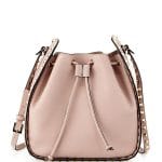 Valentino Taupe Rockstud Large Bucket Bag