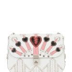 Valentino White Metal Love Blade Crossbody Bag