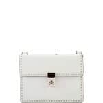 Valentino White Rockstud Flap Crossbody Bag