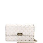 Valentino White Rockstud Spike Chain Bag