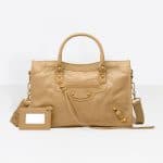 Balenciaga Beige Sable Classic Gold City S Bag