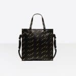 Balenciaga Black/Gold Logo Bazar Shopper S Bag