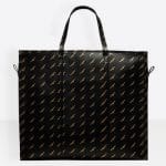 Balenciaga Black/Gold Logo Bazar Shopper XL Bag
