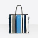 Balenciaga Blue/Grey Stripes Bazar Shopper M Bag