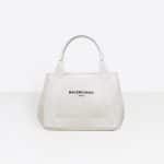 Balenciaga White/Black Denim Navy Cabas S Bag