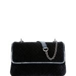 Bottega Veneta Black Velvet Intrecciato Olimpia Bag