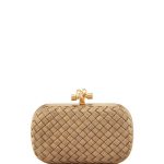 Bottega Veneta Gold Metal Intrecciato Knot Clutch Bag