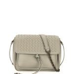 Bottega Veneta Light Grey Intrecciato Tie-Front Flap Bag