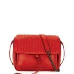 Bottega Veneta Red Intrecciato Tie-Front Flap Bag