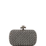 Bottega Veneta Silvertone Metal Intrecciato Knot Clutch Bag