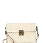 Bottega Veneta White Intrecciato Padlock Shoulder Bag