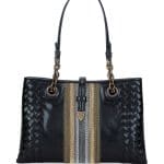 Bottege Veneta Black Woven Goatskin Panel Tote Bag