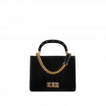 Chanel Black Lizard Flap Bag with Top Handle