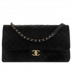 Chanel Black Velvet Classic XXL Flap Bag 2