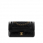 Chanel Black Velvet/Metallic Lambskin Flap Bag