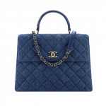 Chanel Blue Denim Trendy CC Large Top Handle Bag