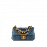 Chanel Blue Python/Lambskin Mini Flap Bag