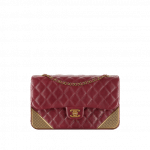 Chanel Burgundy Calfskin with Gold-Tone Metal Medium Flap Bag