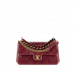 Chanel Burgundy Calfskin/Iridescent Calfskin Small Flap Bag