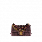 Chanel Burgundy/Black Python/Lambskin Mini Flap Bag