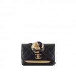 Chanel Dark Gold/Black Calfskin Waist Bag