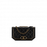 Chanel Dark Gold/Black Lambskin/Metallic Calfskin Flap Bag