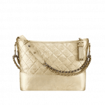 Chanel Gold Metallic Crumpled Calfskin Gabrielle Hobo Bag